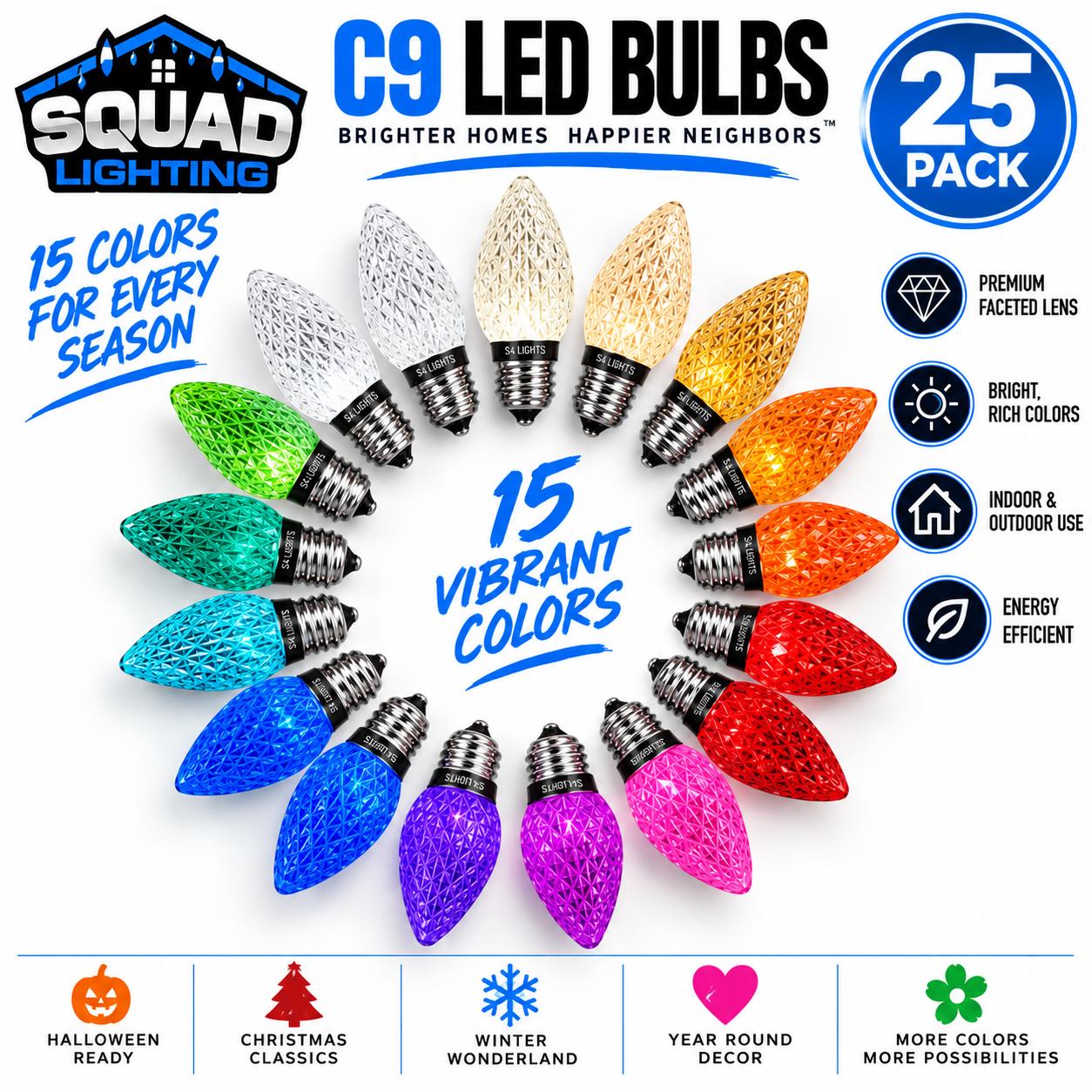 C9 LED FACETED BULBS